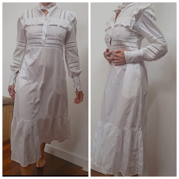 Nwot Skingraft Jonny cota celeb designer Milkmaid Nightie Dress W pockets s - Picture 5 of 6